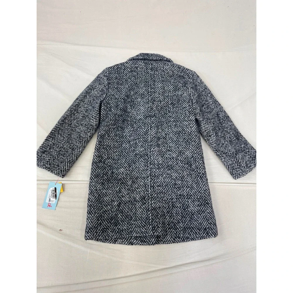 Cat & Jack Girls Herringbone Coat Black & Cream Size XS NWT